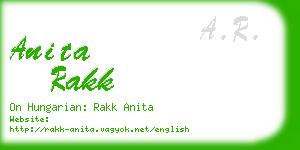 anita rakk business card